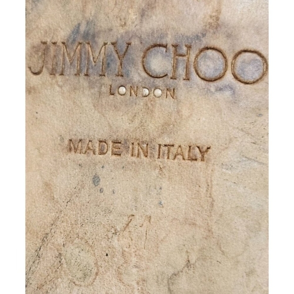 Jimmy Choo Black Leather Chelsea Ankle Boots US10/EU41 Gold Heel Accent Slip-On - Picture 13 of 13